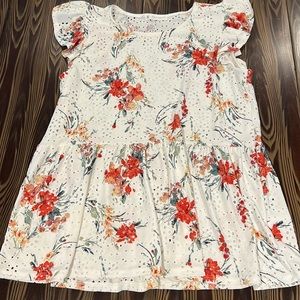 FSL Apparel white floral eyelet top